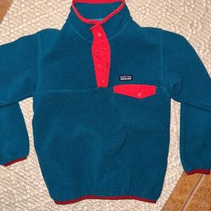 Patagonia Teal Fleece Synchilla Pullover Kids Small 7/8